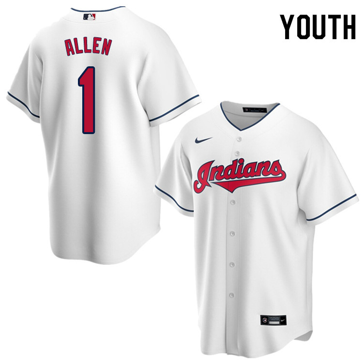 Nike Youth #1 Greg Allen Cleveland Indians Baseball Jerseys Sale-White